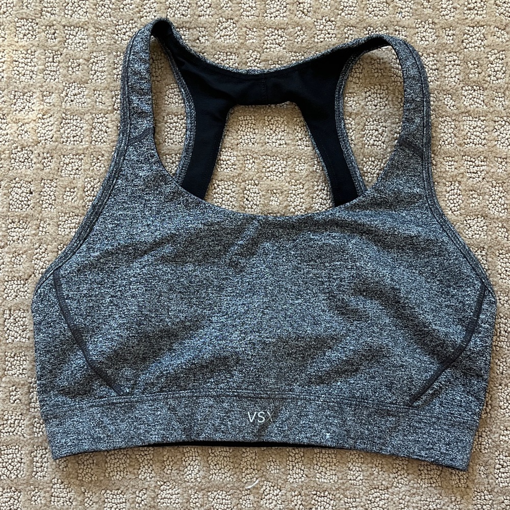 VSX Heathered Black Sports Bra